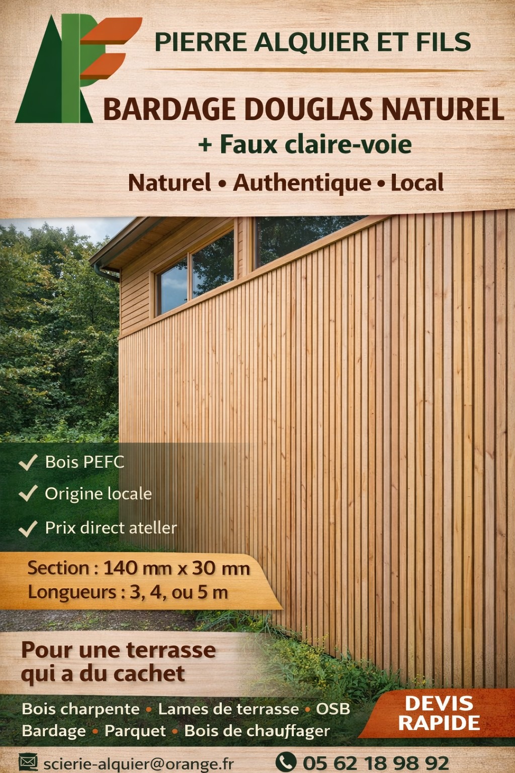 Bardage Douglas naturel
